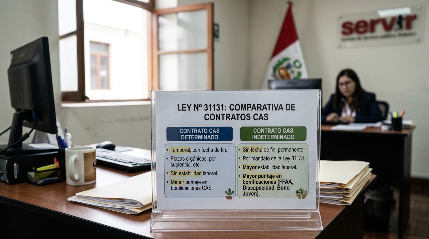 Comparación entre contrato CAS determinado e indeterminado según la Ley 31131